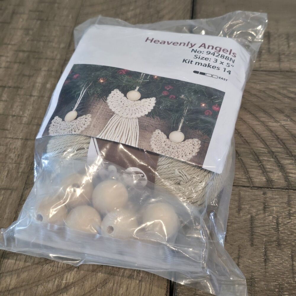Heavenly Angels macramé Christmas ornament craft kit No. 94288N